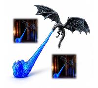 Dragon Bookshelf Nook Light, Decorazione Per Mensole Fantasy Sputafuoco | 3D Printed Fire-Breathing Fantasy Shelf Decor, For Readers Bedroom Library Reading Nook Decor