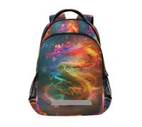 Dragon Bright Zaini per la scuola per bambini Zaino per studenti Borsa per libri per ragazzi ragazze Borsa casual, Drago Luminoso, Taglia unica