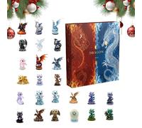 Dragon Calendar Advent 2025, Dragon Ornament Countdown Calendar, Cute 2D Acrylic 24 Days Party Favors For Window Door Tree Party Car Indoor Desktop Holiday Birthday