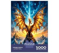 Dragon Castle Sky 1000 Pezzi Set Puzzle Mythical Power Puzzle Cartone Extra Spesso - Anti-stress E Viaggio, Regalo Di Natale 12+, Allenamento Mentale Per Adulti E Bambini 52x38cm/1000pcs