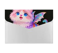 Dragon Cat - Cartella portadocumenti portatile a fisarmonica, con 6 tasche, per ricevute e banconote, organizer per carta estetica per casa e ufficio