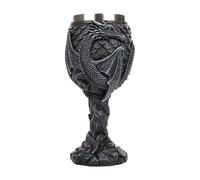 Dragon Chalice - Copie della tazza della bevanda in acciaio inox medievale - Canne dei draghi, calice medievale sicuro e creativo per bere e decorare la festa quotidiana