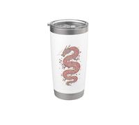 Dragon Cherry Blossom Style Tattoo Design Bicchiere termico in acciaio inox doppia parete