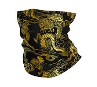 Dragon Chinese-Oriental Line Art Black Unisex Bandana Protezione Solare Passamontagna Tubolare Antivento Sciarpa Tubolare per Trekking Moto Running Pesca