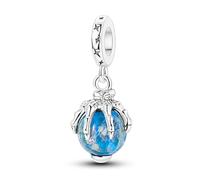 Dragon Claw Glow - in - the - dark Bead Ciondolo Fascino, Accessorio Braccialetto in Argento Sterling 925, Compatibile con Braccialetto Pandora Collana