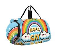 Dragon Clouds Rainbow Travel Duffle Bags Girls Tote Pernottamento Weekender Duffel Bag per Bambini Carry on Duffel Bag Boy, Arcobaleno LGBT hanno un giorno gay, classico