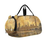 Dragon Clouds Rainbow Travel Duffle Bags Girls Tote Pernottamento Weekender Duffel Bag per Bambini Carry on Duffel Bag Boy, Edifici vintage di Londra, classico