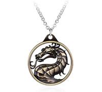 Dragon Collana da uomo, con ciondolo a forma di drago retrò con catenina da 19,7 pollici, collana con amuleto gotico, dragon, ciondolo con simbolo Viking Dragon Signet, punk animal dragon, regalo, no