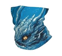 Dragon Cool Blue Scaldacollo Lavabile Protezione del Viso Antiscivolo Sciarpa A Mezza Faccia per Adulto Ciclismo Motocicletta 25X50Cm
