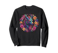 Dragon Cottagecore Flower Bookworm Amante dei Libri Felpa