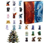 Dragon Countdown Calendar, Christmas Countdown Decor with Acrylic Dragon, | Cute 2D Ornaments, 24 Day Countdown, Animal Wall Decor, for Kids Adults Home Party, Acrylic Material