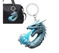 Dragon Creative Keychain - respiro ciondoli portachiavi borsa drago | Donne uomini che respirano il portachiavi creativo drago | Catena chiave Dragon Charm | Figura portachiavi Dragon F, blu, Consulte