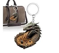 Dragon Creative Keychain - respiro ciondoli portachiavi borsa drago | Donne uomini che respirano il portachiavi creativo drago | Catena chiave Dragon Charm | Figura portachiavi Dragon F, Caffè