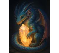 Dragon & Crystal Composition Book - College Ruled Notebook, 7.44” x 9.69”, 200 Pages | Cute Baby Dragon with Glowing Crystal: A magical teal-blue ... notes, campaigns, and ideas that sparkle.