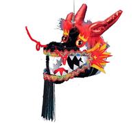 Dragon Dance Head Chinese New Year Performance Props for Halloween Christmas - 4 Colors Broken-Resistant Dragon Head(Black)