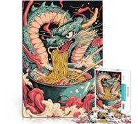 Dragon Eats Ramen Japan Noodle Puzzle 1000 pezzi per adolescenti Riduzione dello stress interessante offerte come regali per tutta la famiglia 38x26cm