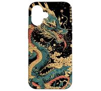Dragon Embrace: Sakura & Wave Art Fusion Graphic Custodia per iPhone 16