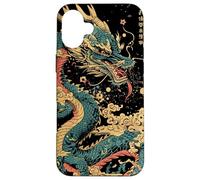 Dragon Embrace: Sakura & Wave Art Fusion Graphic Custodia per iPhone 16 Plus