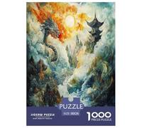 Dragon Fantasia Arte Creatura Fantastica 1000 Pezzi Puzzle Per Adulti Jigsaw Regalo Per Amore E Amico Per Gioco Familiare Decorazione Interna Unica Gioco Education Stress Relief 38x26cm/1000pcs