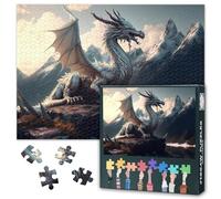 Dragon Fantasy Puzzle per adulti, 1000 pezzi, difficile impossibile, difficile da sfidare, puzzle per famiglie, 70 x 50 cm, jigsaw puzzle drago bianco, puzzle gioco per le donne decorazione della casa