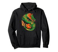 Dragon Felpa con Cappuccio, Unisex per Adulti, Nero, L