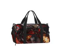 Dragon Fire Flame - Borsone con scomparto per scarpe, per sport, palestra, weekender, per uomini e donne, impermeabile, con tasca bagnata per scarpe sporche