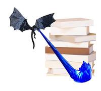 Dragon Flame - Scultura decorativa e stabile per fermalibri fantasy, decorazione per la biblioteca domestica, organizzazione dello studio, decorazione per gli angoli di lettura, decorazione da