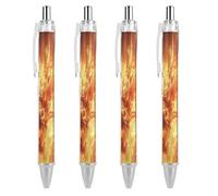 Dragon Flames Penna a sfera retrattile 0,5 mm scrittura liscia inchiostro nero punta a sfera per prendere appunti accessori per ufficio 4 PCS AS PIC 3