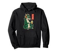 Dragon Gamer Ukiyo-e Giapponese con tè Boba Felpa con Cappuccio