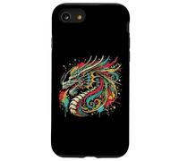 Dragon Head Paint Splash Fantasy Mitico Arte Uomini Donne Bambini Custodia per iPhone SE (2020) / 7/8