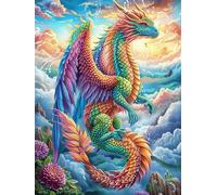 Dragon in Magical Forest Rompicapo 1000 Pezzi Per Regalo Di Battesimo Cartone Spesso Per Bambini Accompany Fairy Tale Animal Tema Baby Per Attività Educativa Con Confezione Regalo Da Passatempo 1000 P