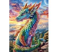 Dragon in Magical Forest Rompicapo 500 Pezzi Per Nonni E Nipoti Fairy Tale Cute Animal Cartone Rigido Esercizio Mentale Per Serate in Famiglia Da Passatempo Con Poster Incluso 500 PCS