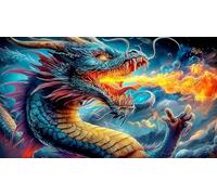 dragon Jigsaw Puzzle impossibili 1000Pcs Decorazione per la casa. Giochi di Rilassamento e Intelletto per Adulti e Bambini da 12 Anni 75x50cm/1000pcs