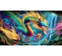 dragon Jigsaw Puzzle impossibili 1000Pcs Decorazione per la casa. Giochi di Rilassamento e Intelletto per adulti e ragazzi da 14 anni 38x26cm/1000pcs