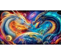 dragon Jigsaw Puzzle impossibili 1000Pcs Decorazione per la casa. Giochi di Rilassamento e Intelletto per adulti e ragazzi da 14 anni 75x50cm/1000pcs
