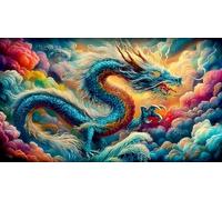 dragon Jigsaw Puzzle Impossible 1000 Pezzi Decorazione per la casa. Rilassamento e Intelletto per adulti e ragazzi da 14 annidragon38x26cm/1000pcs