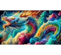 dragon Jigsaw Puzzle Impossible 1000Pcs Decorazione per la casa. Rilassamento e Intelletto per Adulti e Bambini da 12 Anni 38x26cm/1000pcs