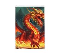 Dragon King In Fire Bandiera da giardino di benvenuto 2 x 3 Ft Double Sided No Fade House Yard Bandiere Photo Sfondo Banner per Cortile Portico Prato Decorazione Esterna