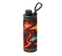 Dragon King in Fire - Bollitore termico sportivo da 510 ml, per bevande calde e fredde, perfetta per viaggi, escursioni, campeggio
