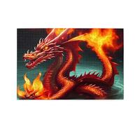 Dragon King in Fire - Puzzle orizzontale in legno, 1000 pezzi, per rilassare e migliorare le mani sulle abilità e la concentrazione