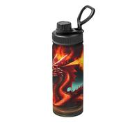 Dragon King in Fire - Tazza termica con stampa sottovuoto, 510 ml, adatta per alpinismo, campeggio, palestra, ufficio e uso quotidiano