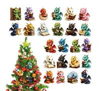 Dragon Library Calendario 'Avvento 2026, decorazione per conto alla | Decorazione a tema libro di drago fantasy, 2D, da appendere, per gli amanti dei libri, albero di Natale