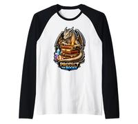 Dragon Library Guardian Mantiene Le storie al Sicuro Maglia con Maniche Raglan