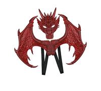 Dragon Mask - Costume da drago per bambini, 60 x 30 cm, colore: rosso