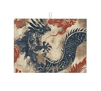 Dragon Mural, tappetino scolapiatti grande in microfibra, riutilizzabile, lavabile, tappetino scolapiatti per accessori da cucina, 45,7 x 61 cm