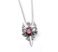 Dragon Necklace For Men Double Dragon Per Croce Black Crystal Crystal Religio Religioso Religioso Boys Collana Per Adulti Nera Cudo Uomo Punk Punk Animal Pendant Wing
