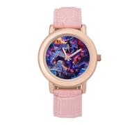 Dragon Night Castle - Orologio da polso da donna, facile da leggere, sottile, al quarzo, stile casual