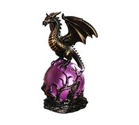 Dragon Night Light - Resin, Gothic Decor, USB, Pink Glow, 16 cm, For Desk