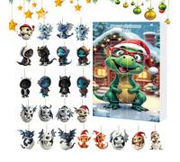 Dragon Ornaments Advent, 2025 Christmas Countdown Calendar For Kids, 24 Days Dragon Baby 2D Acrylic Hangable Ornaments Adults, Animal Pendant For Tree Car Rearview Mirror Party Wall Decor