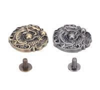 Dragon Pattern Metal Buttons Vintage Clothing Buttons Decoration Zinc Alloy Embossed Dragon Design for Jackets Blazers Uniforms Leather Crafts 24mm 2 Set